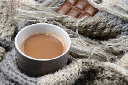 drink hot chocolate when it's cold outside